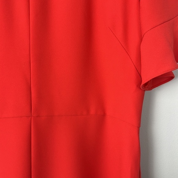 Banana Republic deep orange dress with flouncy sleeves SIZE 12 - Picture 4 of 6